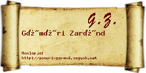 Gömöri Zaránd névjegykártya